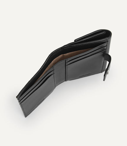 Leather Croc-Effect Tri-Fold Wallet