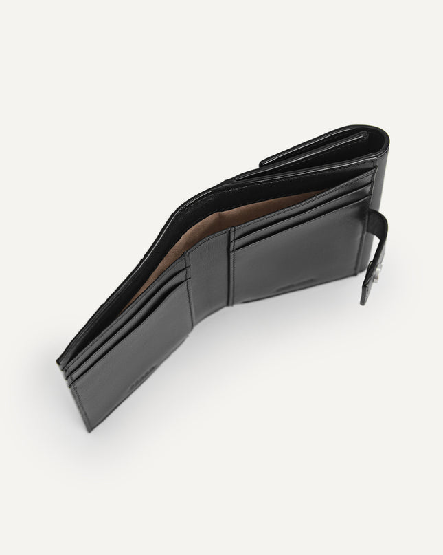Leather Croc-Effect Tri-Fold Wallet