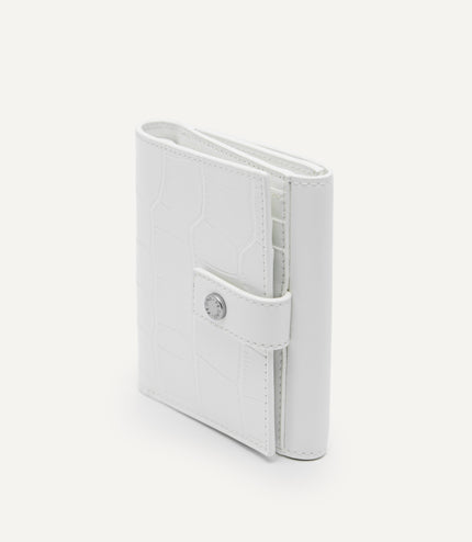 Leather Croc-Effect Tri-Fold Wallet