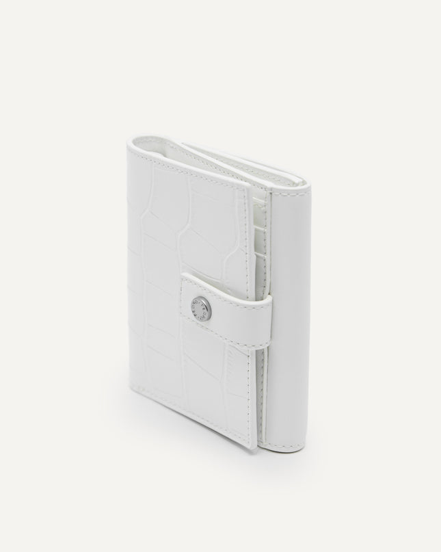 Leather Croc-Effect Tri-Fold Wallet