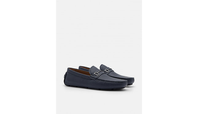 Casey Leather Moccasins - Navy