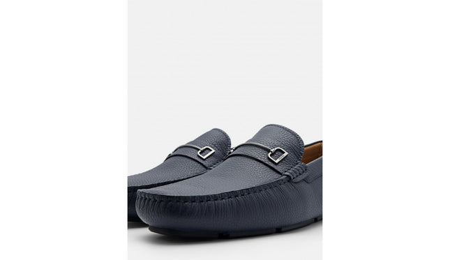 Casey Leather Moccasins - Navy