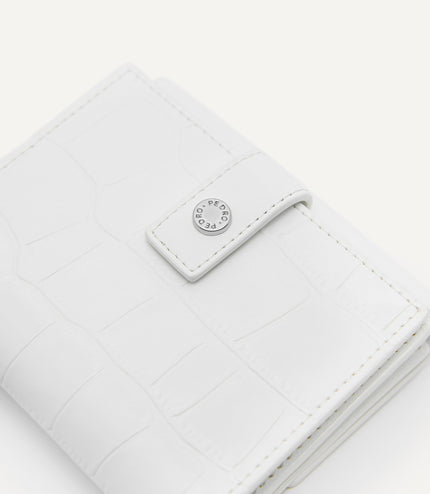 Leather Croc-Effect Tri-Fold Wallet