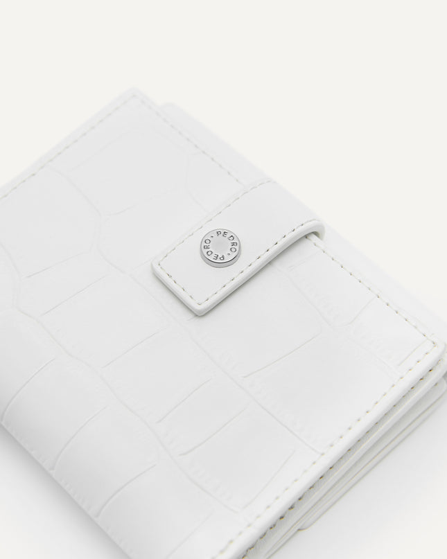 Leather Croc-Effect Tri-Fold Wallet