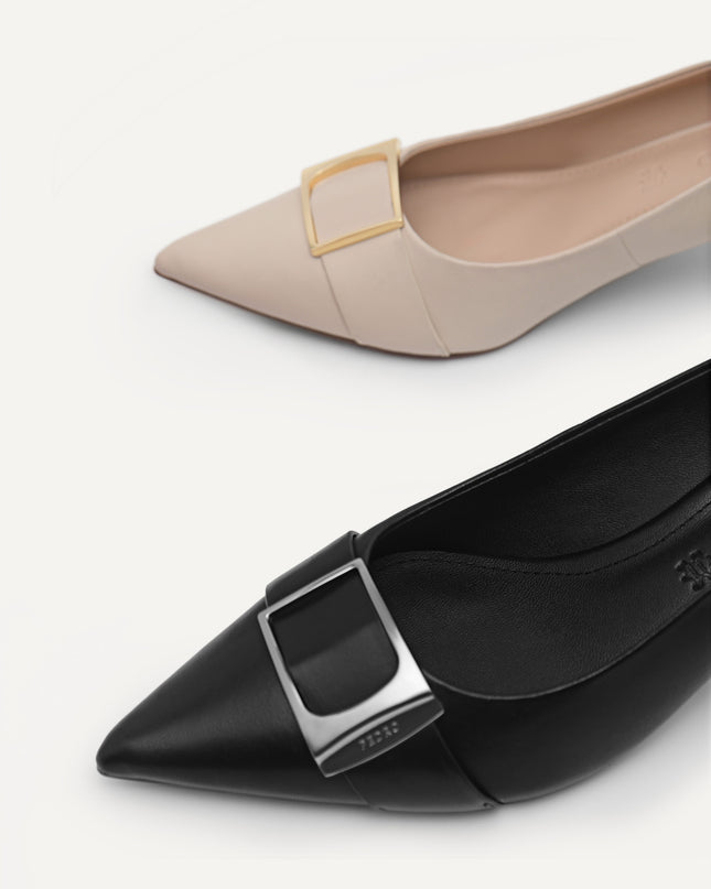 Leather Kitten Pumps