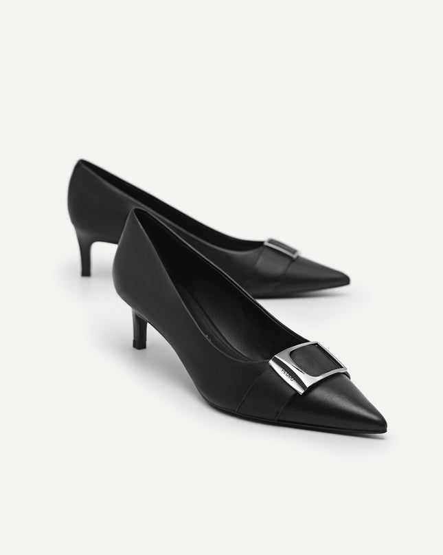 Leather Kitten Pumps