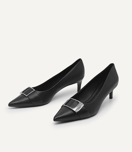 Leather Kitten Pumps