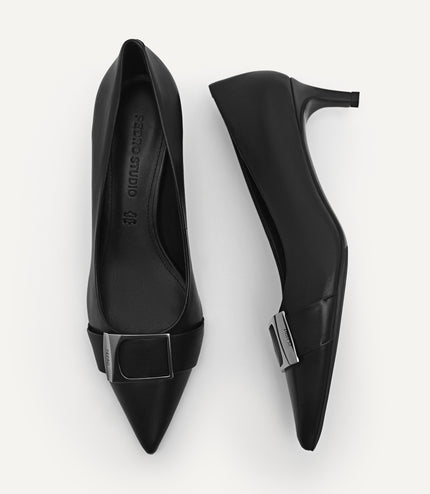 Leather Kitten Pumps
