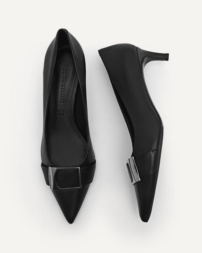 Leather Kitten Pumps