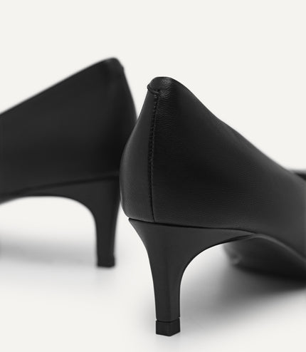 Leather Kitten Pumps