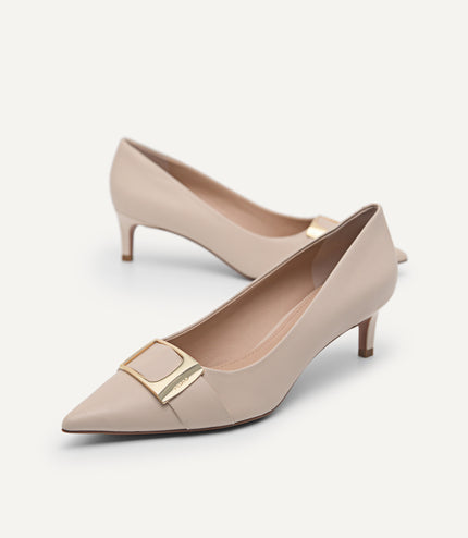 Leather Kitten Pumps