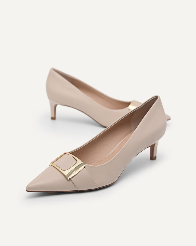 Leather Kitten Pumps