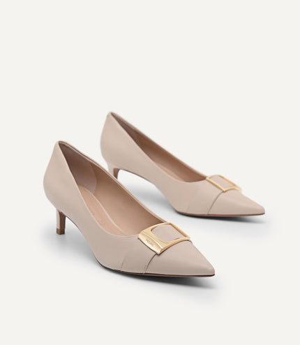 Leather Kitten Pumps