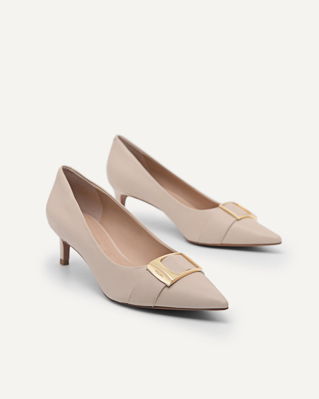 Leather Kitten Pumps