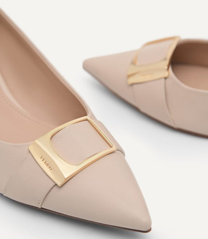 Leather Kitten Pumps