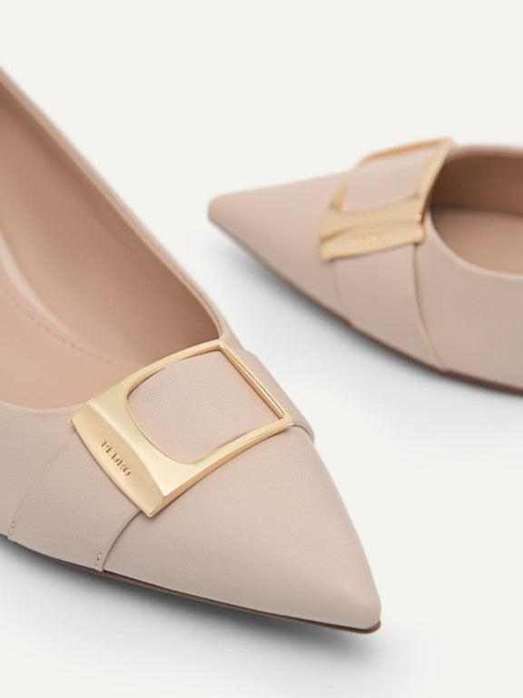 Leather Kitten Pumps