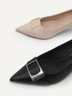 Leather Kitten Pumps