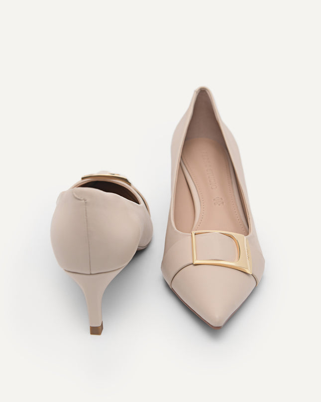Leather Kitten Pumps