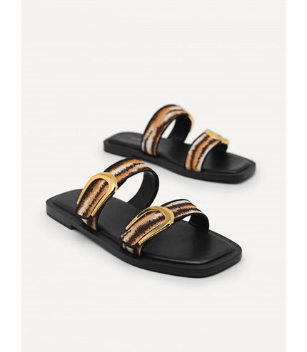 Printed Double Strap Sandals