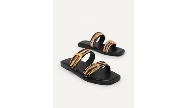 Printed Double Strap Sandals