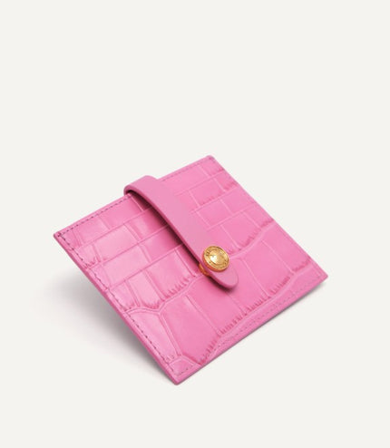 Leather Croc-Effect Card Holder