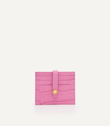 Leather Croc-Effect Card Holder