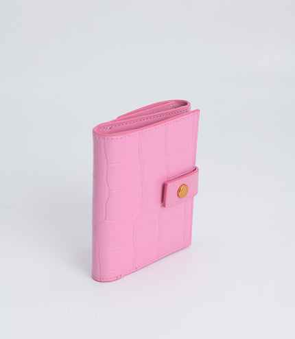 Leather Croc-Effect Tri-Fold Wallet