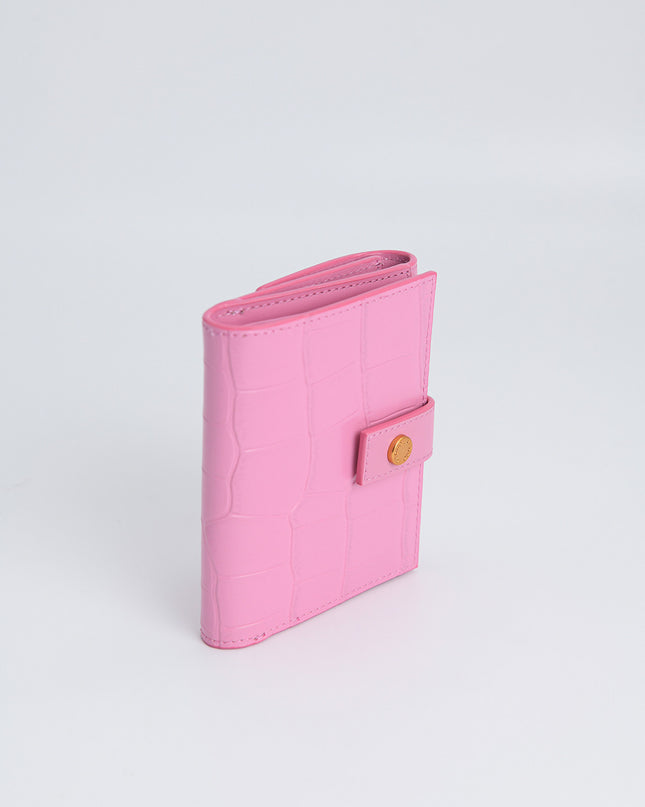 Leather Croc-Effect Tri-Fold Wallet