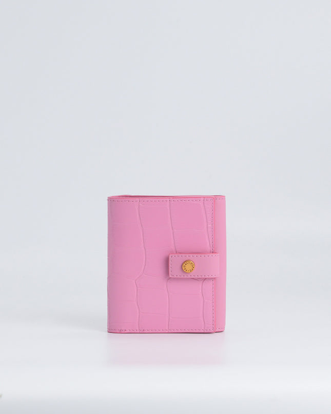 Leather Croc-Effect Tri-Fold Wallet