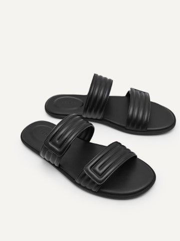 Quilted Double Strap Slide Sandals