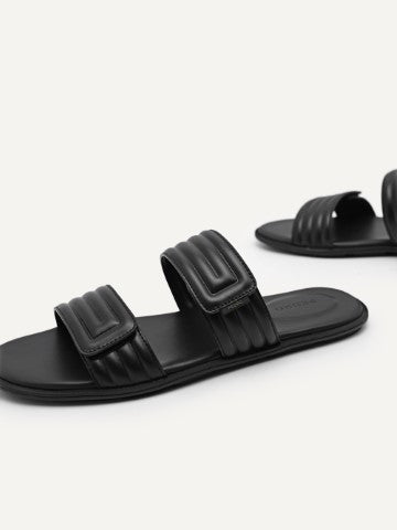 Quilted Double Strap Slide Sandals