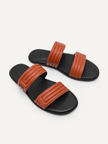 Quilted Double Strap Slide Sandals