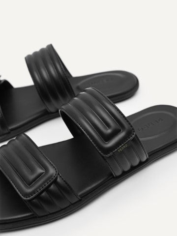Quilted Double Strap Slide Sandals