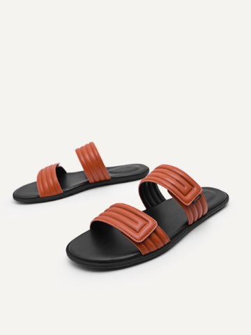 Quilted Double Strap Slide Sandals