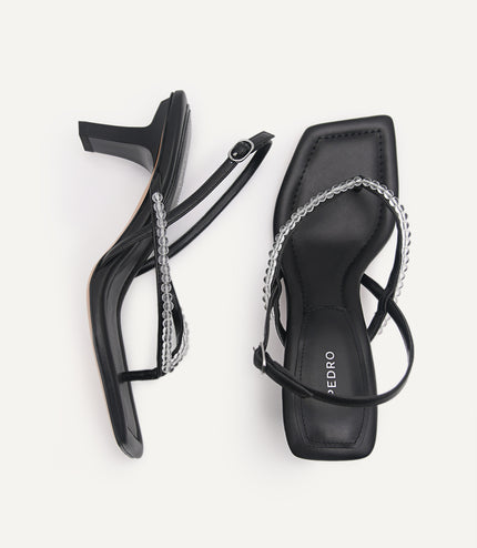 Slingback Heeled Sandals - Black