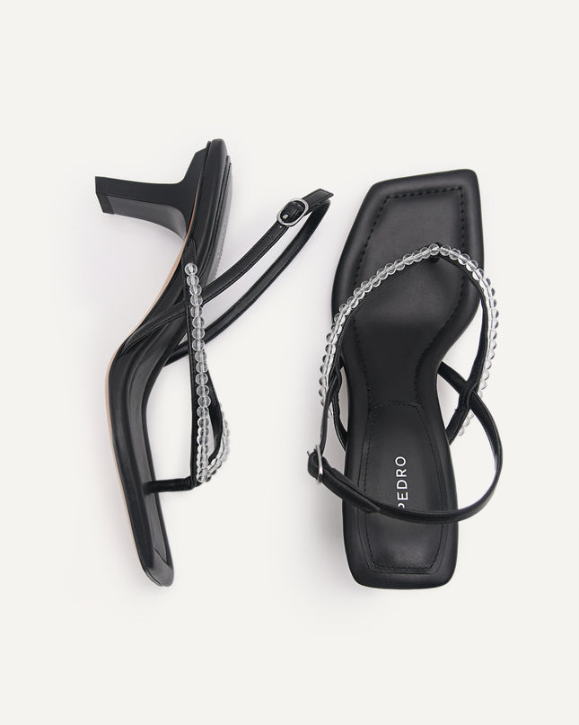 Slingback Heeled Sandals - Black