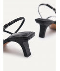 Slingback Heeled Sandals - Black