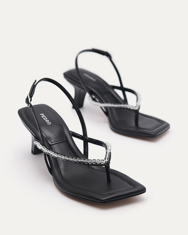 Slingback Heeled Sandals - Black