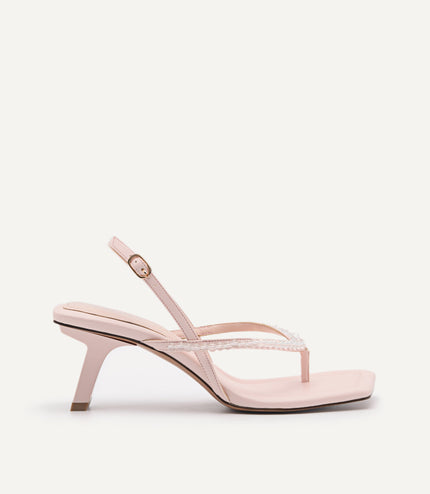 Slingback Heeled Sandals - Blush