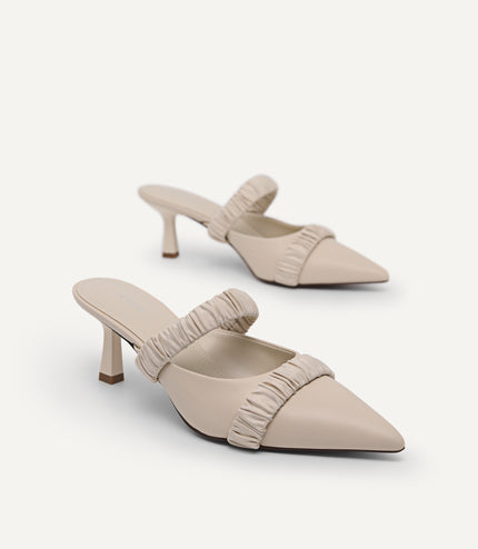 Leather Heeled Mules