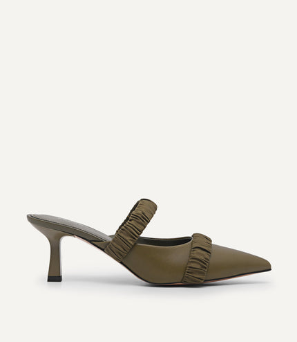 Leather Heeled Mules