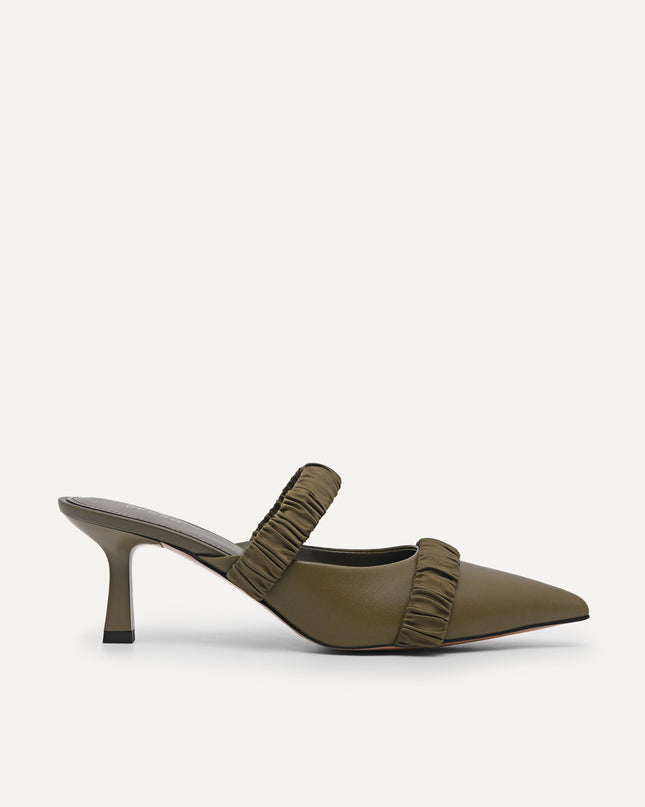 Leather Heeled Mules