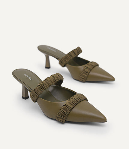 Leather Heeled Mules