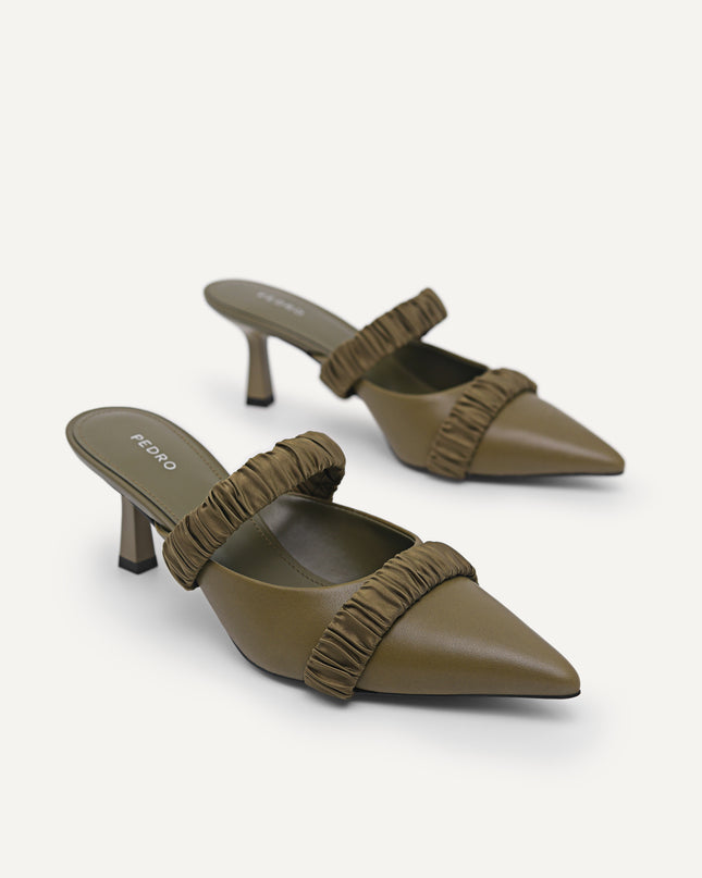 Leather Heeled Mules
