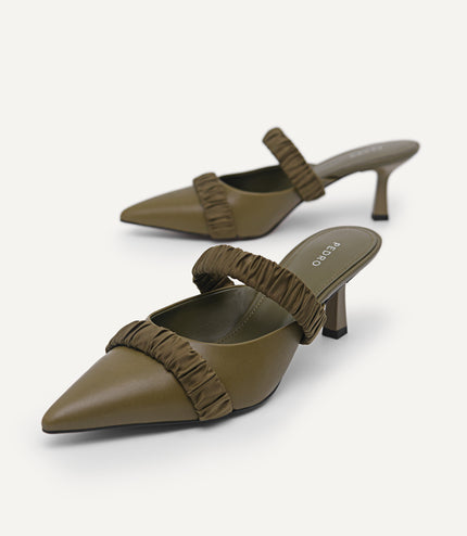 Leather Heeled Mules