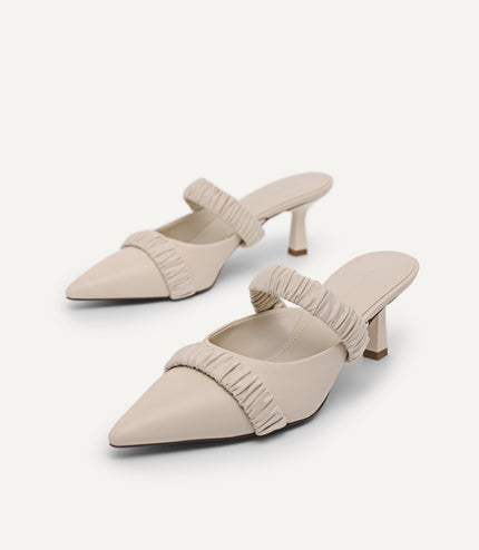 Leather Heeled Mules