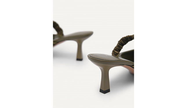 Leather Heeled Mules