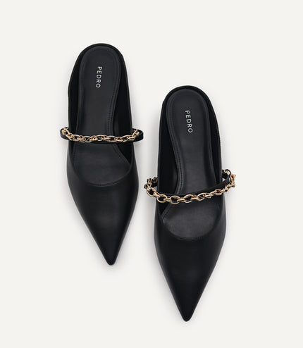 Mules with Chain Strap