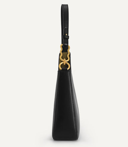 Chain Accent Hobo Bag