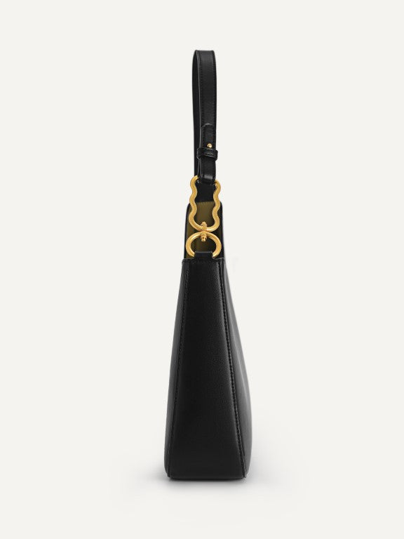 Chain Accent Hobo Bag
